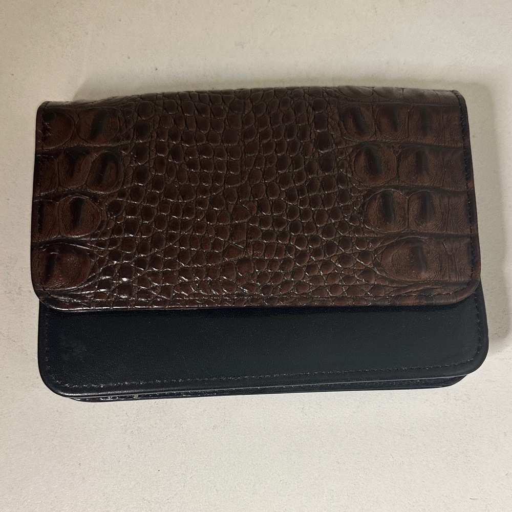 Brahmin Leather Croc Embossed Mini Clutch